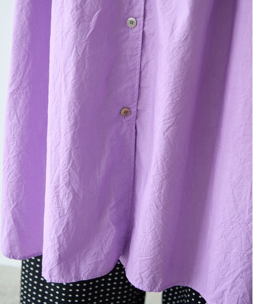 yuni（ユニ　）の「コットンキャッチワッシャー　タック シャツワンピース（シャツワンピース・レディース・パープル/ブラック/ブルー/イエロー/グリーン/ホワイト・FREE）」の19枚目の写真