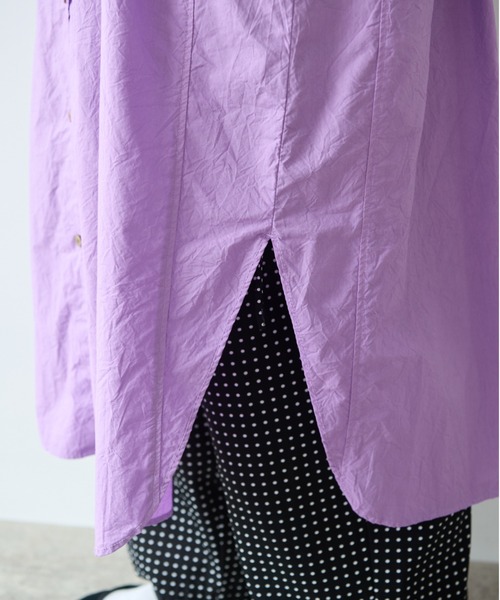 yuni（ユニ　）の「コットンキャッチワッシャー　タック シャツワンピース（シャツワンピース・レディース・パープル/ブラック/ブルー/イエロー/グリーン/ホワイト・FREE）」の20枚目の写真