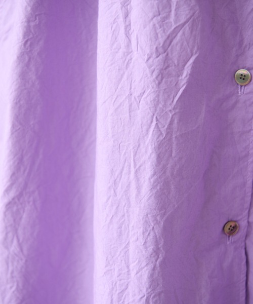 yuni（ユニ　）の「コットンキャッチワッシャー　タック シャツワンピース（シャツワンピース・レディース・パープル/ブラック/ブルー/イエロー/グリーン/ホワイト・FREE）」の18枚目の写真