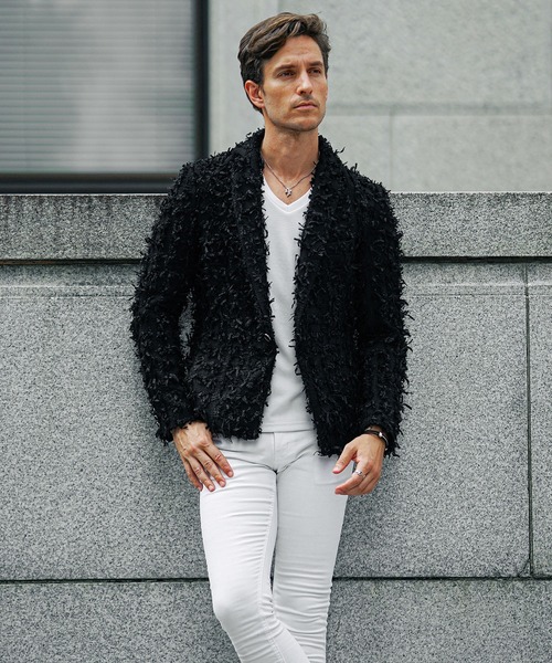 1Bテーラードジャケット メンズ クラシック 一つボタン ブラック 黒