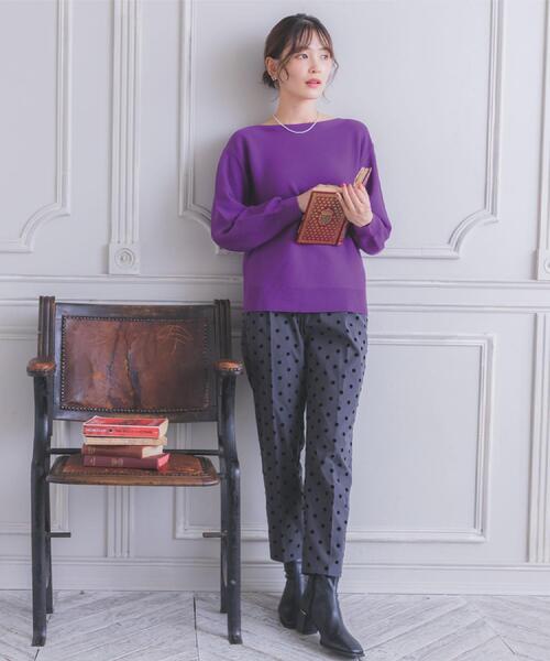 ITS'DEMO(イッツデモ)の「【手洗い可】ラメガーターニット(ニット/セーター・レディース・パープル系/ブルー/アイボリー/ブラック/ピンク・00)」の8枚目の写真