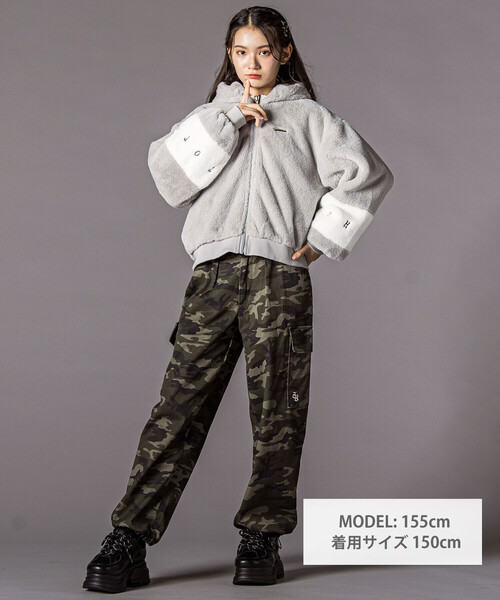 ZIDDY（ジディ）の「【 ニコ☆プチ 掲載 】ショート丈ファーブルゾン(130~160cm)（ブルゾン・キッズ・ブラック/グレー・FREE/150cm/130cm/140cm）」の7枚目の写真