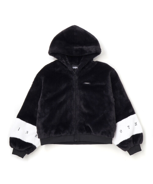 ZIDDY（ジディ）の「【 ニコ☆プチ 掲載 】ショート丈ファーブルゾン(130~160cm)（ブルゾン・キッズ・ブラック/グレー・FREE/150cm/130cm/140cm）」の16枚目の写真