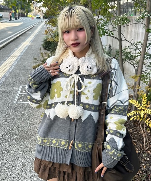 SPINNS(スピンズ)の「2WAYニットイヤーマフ/イヤマフ/耳あて/ネックウォーマー/プードル(イヤーマフ・レディース・ブラウン/アイボリー・ONESIZE)」の12枚目の写真