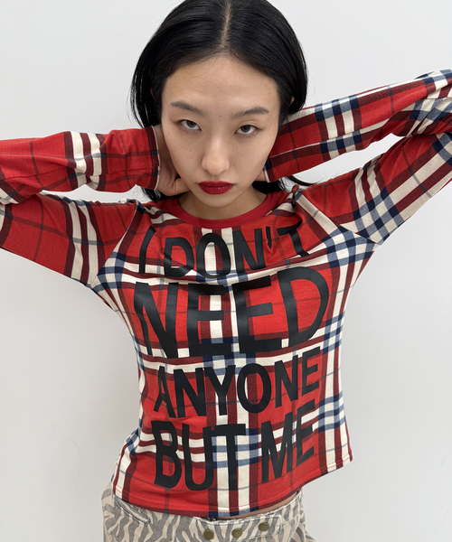 Oriens JOURNAL STANDARD（オリエンス ジャーナルスタンダード）の「ロゴロングスリーブTシャツ（Tシャツ/カットソー・レディース・ブルー系その他/パープル/レッド・FREE）」の3枚目の写真