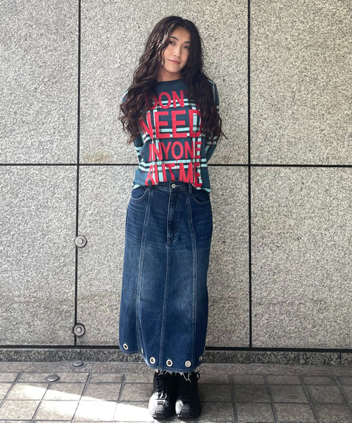 Oriens JOURNAL STANDARD（オリエンス ジャーナルスタンダード）の「ロゴロングスリーブTシャツ（Tシャツ/カットソー・レディース・ブルー系その他/パープル/レッド・FREE）」の4枚目の写真