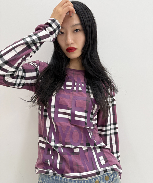 Oriens JOURNAL STANDARD（オリエンス ジャーナルスタンダード）の「ロゴロングスリーブTシャツ（Tシャツ/カットソー・レディース・ブルー系その他/パープル/レッド・FREE）」の18枚目の写真