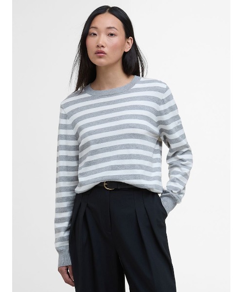 Barbour（バブアー）の「Loisボーダー クルーネック ニット（ニット/セーター・レディース・ネイビー/グレー・SMALL/MEDIUM）」の2枚目の写真