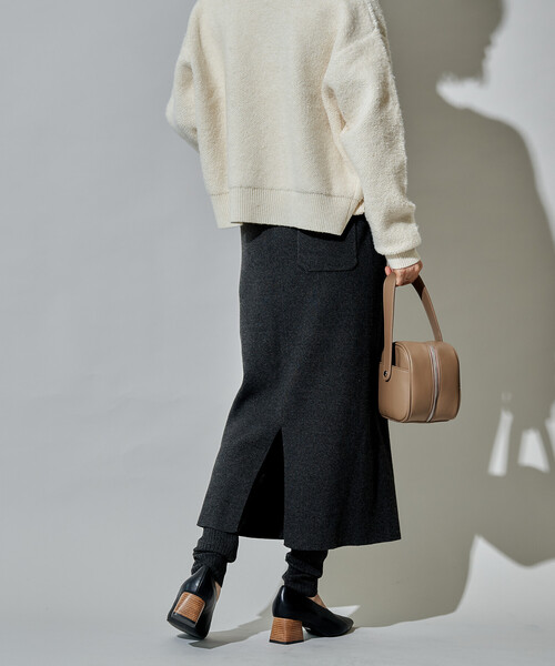 FREAK'S STORE（フリークスストア）の「ニットスカート レギンス ドッキングセット（スカート・レディース・ブラック/グレー・ﾌﾘ-）」の21枚目の写真