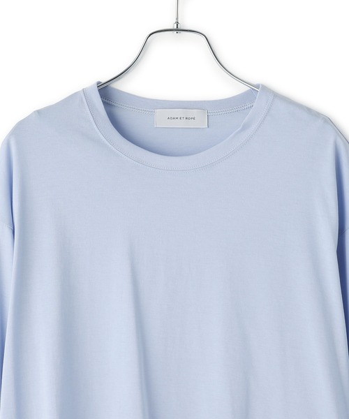 ADAM ET ROPE'（アダムエロペ）の「シャツカフスロングスリーブTシャツ（Tシャツ/カットソー・レディース・ホワイト系その他/サックスブルー・FREE）」の4枚目の写真