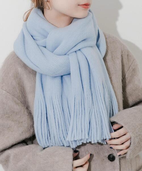 SMELLY(スメリー)の「ソフトボリュームマフラー(マフラー・レディース・グレー/チャコールグレー/ライトブルー/ホワイト/ベージュ・-)」の1枚目の写真