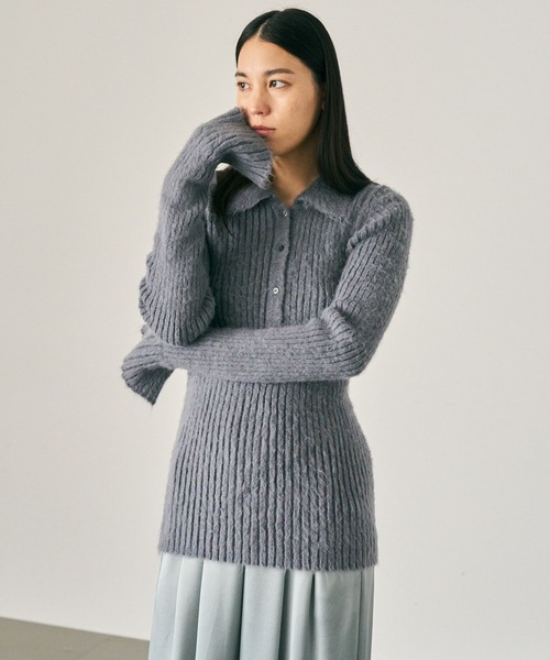 Chaos（カオス）の「Chaos(カオス)/ムーファポロニット（ニット/セーター・レディース・ピンク/グレー/ブラック・FREE）」の11枚目の写真