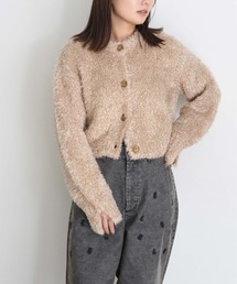 美品⭐︎エイミーロウ eimee law パールカーディガン　ブラック Eimee Law（エイミーロウ）の「ランダムリボンフリルニットカーデ
