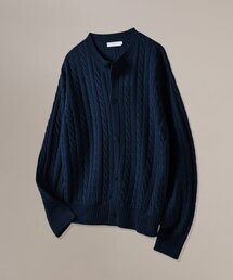 SIGNATURE（シグネチャ）の「ケーブルラウンドニットカーディガン[ネイビー]（カーディガン/ボレロ・メンズ）」