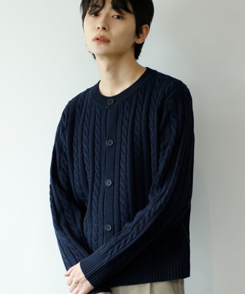 SIGNATURE（シグネチャ）の「ケーブルラウンドニットカーディガン[ネイビー]（カーディガン/ボレロ・レディース・その他・MEDIUM/LARGE）」の20枚目の写真