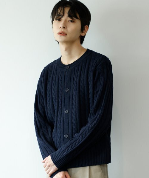 SIGNATURE（シグネチャ）の「ケーブルラウンドニットカーディガン[ネイビー]（カーディガン/ボレロ・レディース・その他・MEDIUM/LARGE）」の21枚目の写真