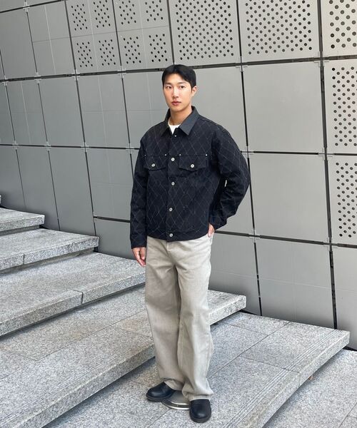 BER DE NOIR（ベールドノワール）の「ダイヤパンチングレザーカラージャケット（カーキ）（その他アウター・メンズ・その他・MEDIUM/LARGE）」の3枚目の写真