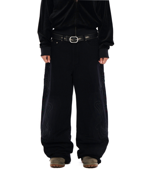 AAKAM（アーカム）の「Needlework Wave Cotton Pants (Black)（その他パンツ・レディース・その他・1/2）」の3枚目の写真