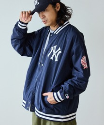 MLB（メジャーリーグベースボール）の「MLB/エムエルビー STANDARD LOGO JACKET ロゴジャケット ナイロン スタジャン（スタジャン）」