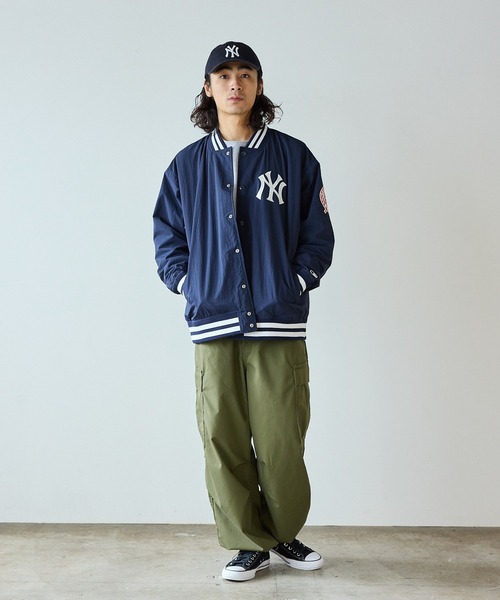 MLB/エムエルビー STANDARD LOGO JACKET ロゴジャケット ナイロン スタジャン