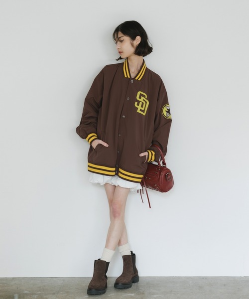 MLB/エムエルビー STANDARD LOGO JACKET ロゴジャケット ナイロン スタジャン