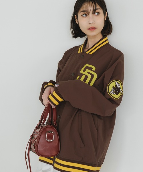 MLB/エムエルビー STANDARD LOGO JACKET ロゴジャケット ナイロン スタジャン