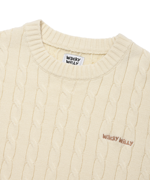 Wacky WiLLy(ワッキーウィリー)の「ベーシックケーブル編みプルオーバークリーム(ニット/セーター・レディース・その他・LARGE/X-LARGE/SMALL/MEDIUM)」の4枚目の写真