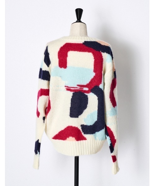 RUMCHE(ラムシェ)の「"POPPIN" Intarsia Knit / POPPINインターシャニット(ニット/セーター・レディース・オフホワイト・FREE)」の5枚目の写真