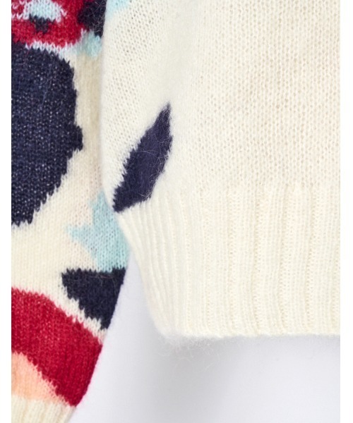 RUMCHE(ラムシェ)の「"POPPIN" Intarsia Knit / POPPINインターシャニット(ニット/セーター・レディース・オフホワイト・FREE)」の3枚目の写真