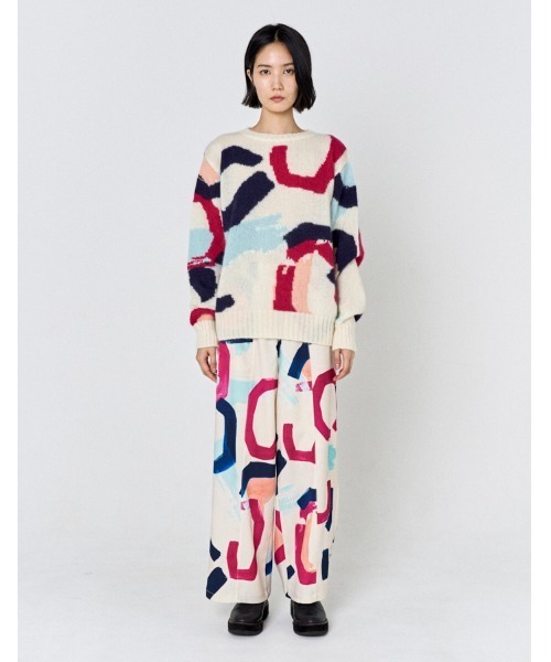 RUMCHE(ラムシェ)の「"POPPIN" Intarsia Knit / POPPINインターシャニット(ニット/セーター・レディース・オフホワイト・FREE)」の11枚目の写真