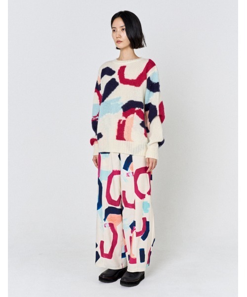 RUMCHE(ラムシェ)の「"POPPIN" Intarsia Knit / POPPINインターシャニット(ニット/セーター・レディース・オフホワイト・FREE)」の9枚目の写真