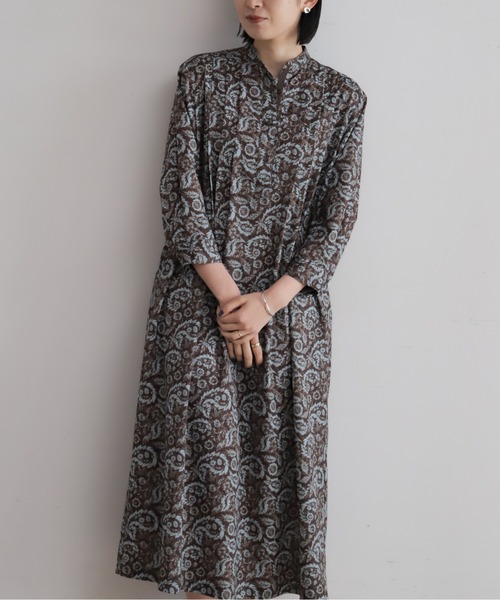 NOMBRE IMPAIR（ノンブルアンペール）の「ペイズリーPT　スタンドネックワンピース（ワンピース・レディース・ネイビー/ブラウン・FREE）」の8枚目の写真