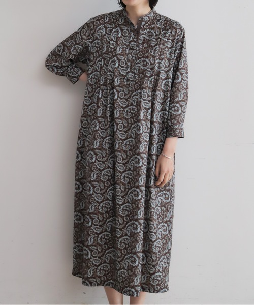 NOMBRE IMPAIR（ノンブルアンペール）の「ペイズリーPT　スタンドネックワンピース（ワンピース・レディース・ネイビー/ブラウン・FREE）」の10枚目の写真
