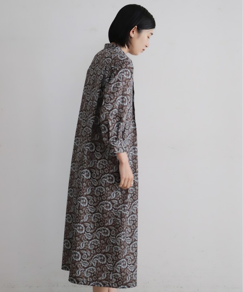 NOMBRE IMPAIR（ノンブルアンペール）の「ペイズリーPT　スタンドネックワンピース（ワンピース・レディース・ネイビー/ブラウン・FREE）」の11枚目の写真