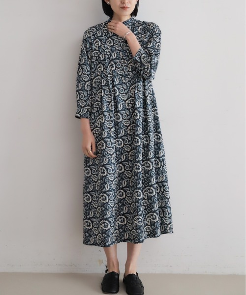 NOMBRE IMPAIR（ノンブルアンペール）の「ペイズリーPT　スタンドネックワンピース（ワンピース・レディース・ネイビー/ブラウン・FREE）」の13枚目の写真