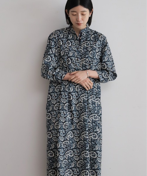 NOMBRE IMPAIR（ノンブルアンペール）の「ペイズリーPT　スタンドネックワンピース（ワンピース・レディース・ネイビー/ブラウン・FREE）」の15枚目の写真