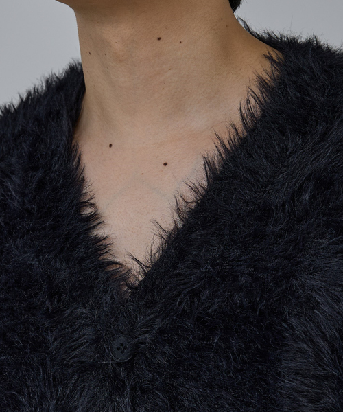 00s ABAHOUSE シャギーニット ブラック カーディガン モードロック 00s ABAHOUSE シャギーニット ブラック カーディガン モードロック