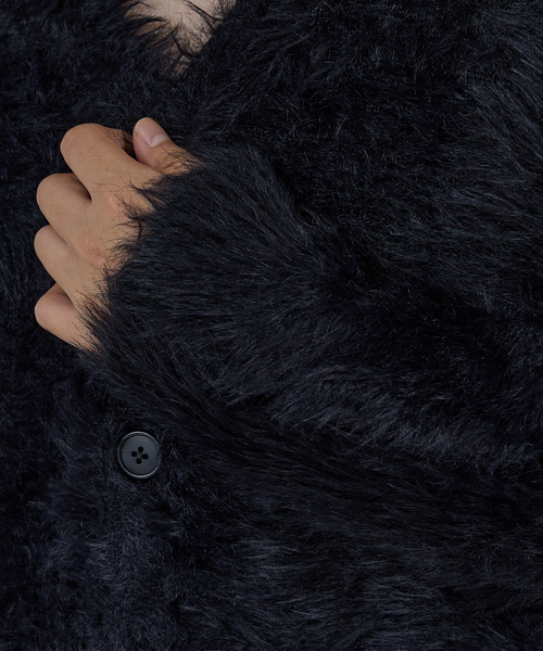 AH ABAHOUSE(エーエイチアバハウス)の「LONG SHAGGY KNIT CARDIGAN / ロングシャギーニットカーディガン(ニット/セーター・メンズ・グレー/ブルー/ブラック/ワイン・46/44/48)」の9枚目の写真