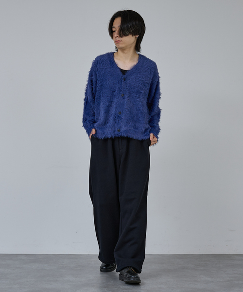 AH ABAHOUSE(エーエイチアバハウス)の「LONG SHAGGY KNIT CARDIGAN / ロングシャギーニットカーディガン(ニット/セーター・メンズ・グレー/ブルー/ブラック/ワイン・46/44/48)」の16枚目の写真