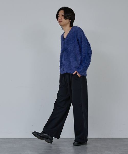 AH ABAHOUSE(エーエイチアバハウス)の「LONG SHAGGY KNIT CARDIGAN / ロングシャギーニットカーディガン(ニット/セーター・メンズ・グレー/ブルー/ブラック/ワイン・46/44/48)」の17枚目の写真
