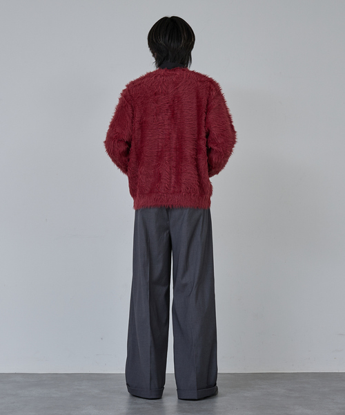 AH ABAHOUSE(エーエイチアバハウス)の「LONG SHAGGY KNIT CARDIGAN / ロングシャギーニットカーディガン(ニット/セーター・メンズ・グレー/ブルー/ブラック/ワイン・46/44/48)」の22枚目の写真