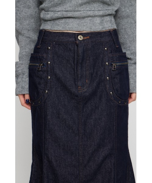 ラグアジェム スタッズジュエルデニムスカート ラグアジェム スタッズ
