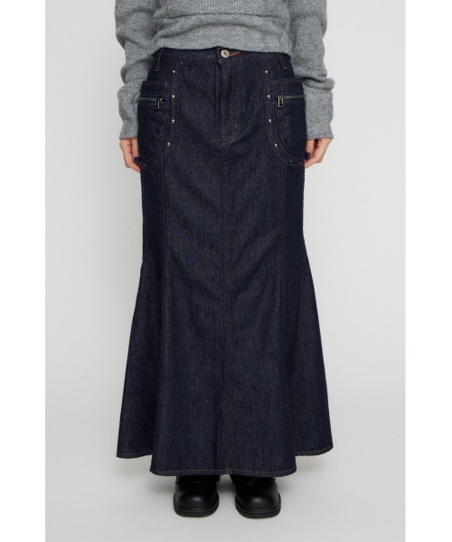 LAGUA GEM(ラグアジェム)の「STUDS POCKET DENIM スカート(デニムスカート・レディース・ブルー/ブラック・X-SMALL/SMALL/MEDIUM)」の6枚目の写真