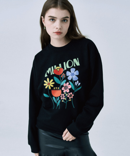 MILLION DAY(ミリオンデイ)の「MILLION GROW FLOWER SWEATSHIRT(スウェット・レディース・ブルー/パープル・LARGE/X-LARGE)」の2枚目の写真