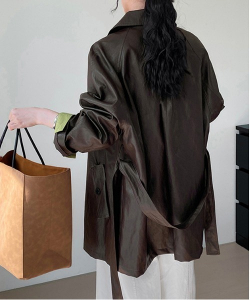 み*り様 【未使用級】アドーア　24AW シンセテックレザージャケット 完売品 110072002330534019001