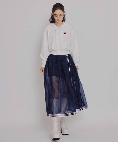 REDYAZEL（レディアゼル）の「［FILA×REDYAZEL］サガラロゴコンパクトフーディ（パーカー・レディース・ライトグレー/ネイビー/オフホワイト・FREE）」の20枚目の写真