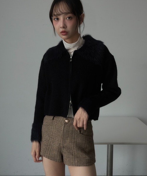 Nadana(ナダナ)の「チェック柄ショートパンツ(その他パンツ・レディース・グレー/ブラウン・MEDIUM/SMALL)」の3枚目の写真