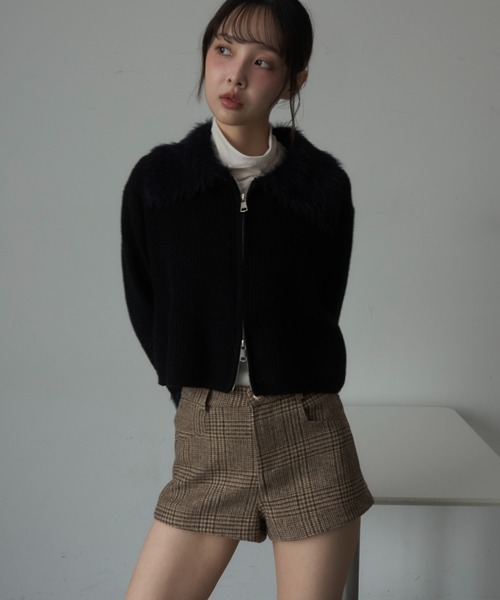 Nadana(ナダナ)の「チェック柄ショートパンツ(その他パンツ・レディース・グレー/ブラウン・MEDIUM/SMALL)」の6枚目の写真