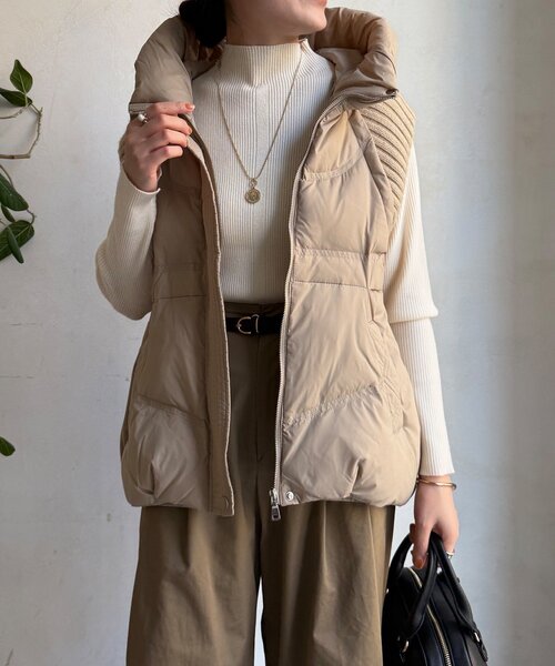 セール】【WEB限定】ニット切替ダウンベスト（ベスト）｜DouDou