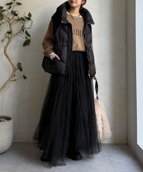 セール】【WEB限定】ニット切替ダウンベスト（ベスト）｜DouDou